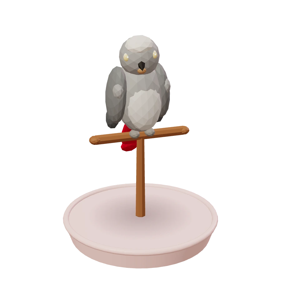 3D-illustratie van een grijze roodstaart